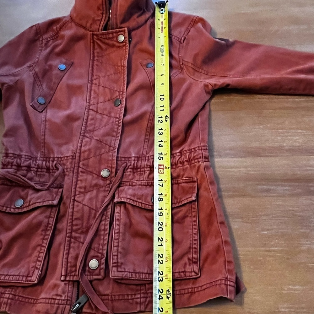 Hollister Burnt Orange Utility Jacket - Small - Rust Military Cargo Coat - Picture 11 of 13